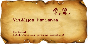 Vitályos Marianna névjegykártya